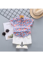 New Summer Baby Clothes Suit Children Boys Fashion Printed T-shirt + Pants 2 Pieces/Set Toddler Sports Casual Uniforms Kids Tracksuits