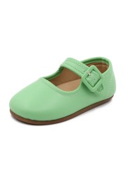 Candy Color Mary Janes 2022 Spring Autumn New Children's Small Leather Shoes Kindergarten Girls Single Flats Casual Shoes