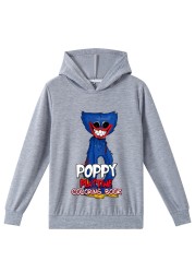 Casey Messi Poppy Play Costume Kids Pullover Hooded Boys Fashion Harajuku Scary Heji Yuuji Sweatshirt Girls Horror Clothes