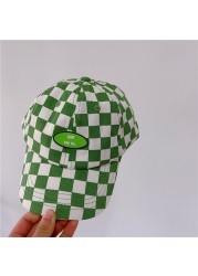MILANCEL 2022 summer new children's patchwork hat fashion plaid baseball caps