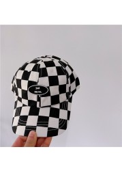 MILANCEL 2022 summer new children's patchwork hat fashion plaid baseball caps