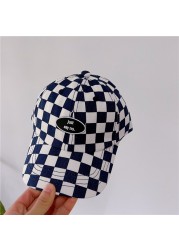 MILANCEL 2022 summer new children's patchwork hat fashion plaid baseball caps