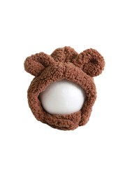 Winter Kids Bunny Hat Cute Plush Warm Baby Hat For Boy Girl Imitation Lamb Wool Baby Bonnet Infant Cap Kids Hat 1-3 Years