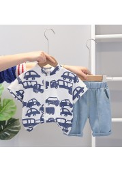 New Summer Baby Clothes Suit Children Boys Casual Cotton Shirt Pants 2 Pieces/Set Toddler Fashion Costume Infant Kids Tracksuits