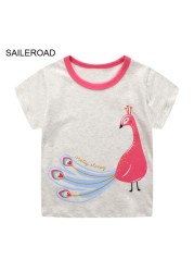 Seieroad Summer T-shirt Cotton Short Sleeve T-shirt Cartoon Dinosaur T-shirt Kids T-shirt Baby Girls Boys Kids Tops