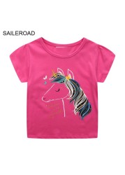 Seieroad Summer T-shirt Cotton Short Sleeve T-shirt Cartoon Dinosaur T-shirt Kids T-shirt Baby Girls Boys Kids Tops