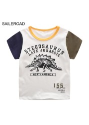 Seieroad Summer T-shirt Cotton Short Sleeve T-shirt Cartoon Dinosaur T-shirt Kids T-shirt Baby Girls Boys Kids Tops