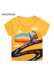 Seieroad Summer T-shirt Cotton Short Sleeve T-shirt Cartoon Dinosaur T-shirt Kids T-shirt Baby Girls Boys Kids Tops