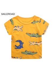 Seieroad Summer T-shirt Cotton Short Sleeve T-shirt Cartoon Dinosaur T-shirt Kids T-shirt Baby Girls Boys Kids Tops