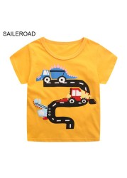 Seieroad Summer T-shirt Cotton Short Sleeve T-shirt Cartoon Dinosaur T-shirt Kids T-shirt Baby Girls Boys Kids Tops