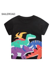 Seieroad Summer T-shirt Cotton Short Sleeve T-shirt Cartoon Dinosaur T-shirt Kids T-shirt Baby Girls Boys Kids Tops