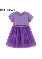 Glieroad 2-8 Years Baby Girls Cute Unicorn Princess Dress Girl Summer Short Sleeve Dresses Kids Clothes Children Suits