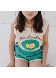 MILANCEL 2022 summer baby clothes set fruit print girls jacket suit boys casual tee and shorts