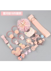 Cute Baby Girl Headbands Set 18pcs Children Hair Clip Set Little Girl Hair Accessories Bows for Baby Girl Elastic Headdress Gift