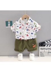 New Summer Baby Boys Clothes Suit Children Fashion Print T-shirt + Pants 2 Pieces/Set Toddler Casual Uniforms Infant Kids Tracksuits