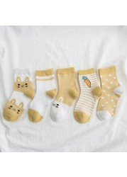 5Pairs/Lot 0-9Y Kids Socks Summer Cotton Cartoon Animal Kids Socks Carrot Girls Mesh Cute Newborn Boy Toddler Children Socks