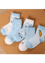 5Pairs/Lot 0-9Y Kids Socks Summer Cotton Cartoon Animal Kids Socks Carrot Girls Mesh Cute Newborn Boy Toddler Children Socks