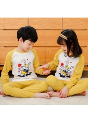 Easter Pyjamas Kids Pajamas Girl Sleepwear Set Cotton Rabbit Top+Pants Pijama Outfit Long Sleeve 2pc Pink Children Night Clothes