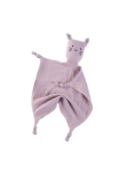 Baby Soother Appease Towel Bib Soft Animal Cats Doll Teether Infant Comfort Sleeping Nursing Cuddling Blanket Toys Shower