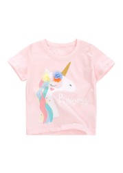 Little Maven 2022 Baby Girls New Fashion Tops Lovely Cartoon Rabbit Cotton T-shirt Soft and Comfort For Kids 2-7 Years