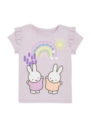 Little Maven 2022 Baby Girls New Fashion Tops Lovely Cartoon Rabbit Cotton T-shirt Soft and Comfort For Kids 2-7 Years