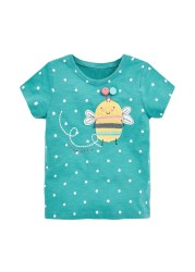 Little Maven 2022 Baby Girls New Fashion Tops Lovely Cartoon Rabbit Cotton T-shirt Soft and Comfort For Kids 2-7 Years