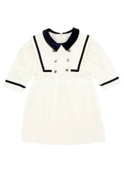 Girls' navy collar dress, navy style, for summer