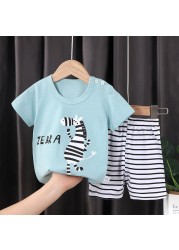 Seieroad Children's Summer Clothes Dinosaur Boys Cartoon T-shirt T-shirt + Pants Kids Clothes Short Sleeve Teenage Clothing Set Tracksuit