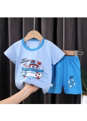 Seieroad Children's Summer Clothes Dinosaur Boys Cartoon T-shirt T-shirt + Pants Kids Clothes Short Sleeve Teenage Clothing Set Tracksuit