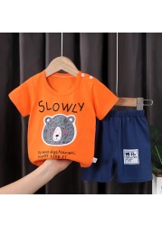 Seieroad Children's Summer Clothes Dinosaur Boys Cartoon T-shirt T-shirt + Pants Kids Clothes Short Sleeve Teenage Clothing Set Tracksuit