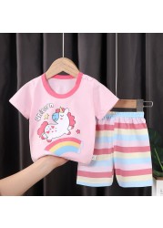 Seieroad Children's Summer Clothes Dinosaur Boys Cartoon T-shirt T-shirt + Pants Kids Clothes Short Sleeve Teenage Clothing Set Tracksuit