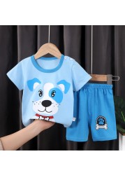 Seieroad Children's Summer Clothes Dinosaur Boys Cartoon T-shirt T-shirt + Pants Kids Clothes Short Sleeve Teenage Clothing Set Tracksuit