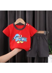 Seieroad Children's Summer Clothes Dinosaur Boys Cartoon T-shirt T-shirt + Pants Kids Clothes Short Sleeve Teenage Clothing Set Tracksuit