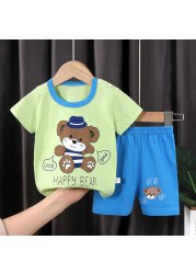 Seieroad Children's Summer Clothes Dinosaur Boys Cartoon T-shirt T-shirt + Pants Kids Clothes Short Sleeve Teenage Clothing Set Tracksuit