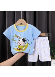 Seieroad Children's Summer Clothes Dinosaur Boys Cartoon T-shirt T-shirt + Pants Kids Clothes Short Sleeve Teenage Clothing Set Tracksuit