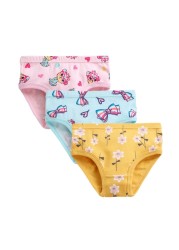 Weixinbuy 3pcs/pack Cotton Kids Briefs Children Girls Cute Cartoon Briefs Underwear 3-10Y