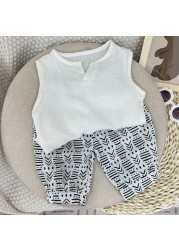 Infant Clothes Set Summer 2022 Baby Boys Short Sleeve Shorts 2pcs Sets For Baby Clothes Kids Casual Outfit For Girls Suit 0-5Y