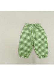 Toddler Baby Girl and Boy Lattice Pants Summer Kids Mosquito Pants Thin Cotton Boys Casual Loose Trousers Sweatpants