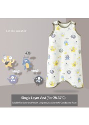 Summer Baby Sleepers Kids Sleeveless Vest for Boys Girls Pajamas Children Sleeping Bag Anti-kick Cartoon Baby Sleeping Bags