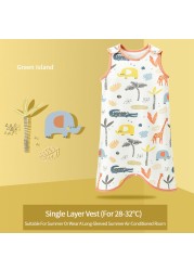 Summer Baby Sleepers Kids Sleeveless Vest for Boys Girls Pajamas Children Sleeping Bag Anti-kick Cartoon Baby Sleeping Bags