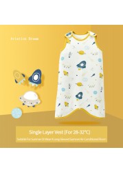 Summer Baby Sleepers Kids Sleeveless Vest for Boys Girls Pajamas Children Sleeping Bag Anti-kick Cartoon Baby Sleeping Bags