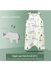 Summer Baby Sleepers Kids Sleeveless Vest for Boys Girls Pajamas Children Sleeping Bag Anti-kick Cartoon Baby Sleeping Bags