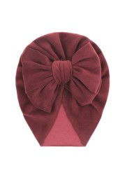 طفل كبير Bowknot الهند قبعة أغطية الرأس بلون قبعة قبعة لطيف القوس القطن مطاطا عمامة عقال للأطفال الرضع حديثي الولادة