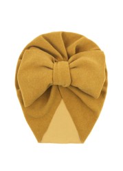 طفل كبير Bowknot الهند قبعة أغطية الرأس بلون قبعة قبعة لطيف القوس القطن مطاطا عمامة عقال للأطفال الرضع حديثي الولادة