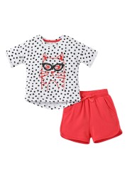 Summer Fashion Girls Set Kids T-shirt Kids Short Skirt Set Cotton Button Lapel Baby Suits Casual Tops For Kids 2-7 Years