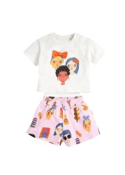 Kids Summer Clothes Girls Unicorn Sets Children Printing Tops Pants Suits Princess Girl Floral T-shirt Elastic Pant Set 2-7Y
