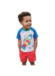 Fashion Clothing Summer Boys Sets Kids Printing T-shirts Cotton Shorts Suits Children Animal Tops Elastic Waist Pants Suit 2-7Y