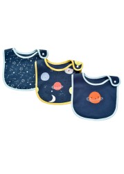 3pcs set cotton cartoon baby bib baby bib print bib snap button saliva towel