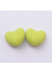 Chenkai 100pcs BPA Free Silicone Heart Teether Beads DIY Baby Pacifier Shower Soother Nursing Pendant Toy Sensory Accessory