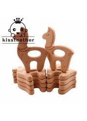 Kisstether 10pcs/lot Food Grade Beech Wood Teething Baby Teether Baby Toys Diy Making Wooden Rings Teething Toy